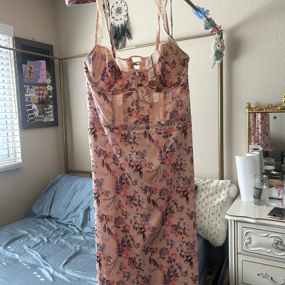 VICTORIA’S SECRET Wicked Satin Balconette Coquette Corset Slip Dress